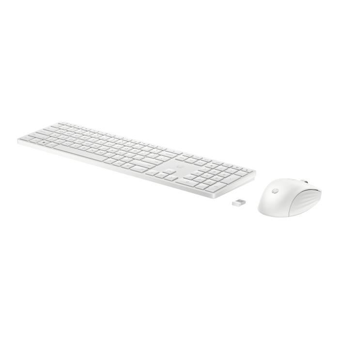 - HP Inc. - HP 655 - Ensemble clavier et souris - sans fil - 2.4 GHz - Français - blanc