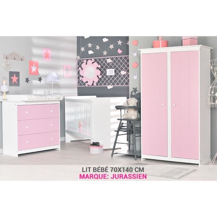 Chambre Bebe Rose Avec Lit 70x140 Cdiscount Puericulture Eveil Bebe