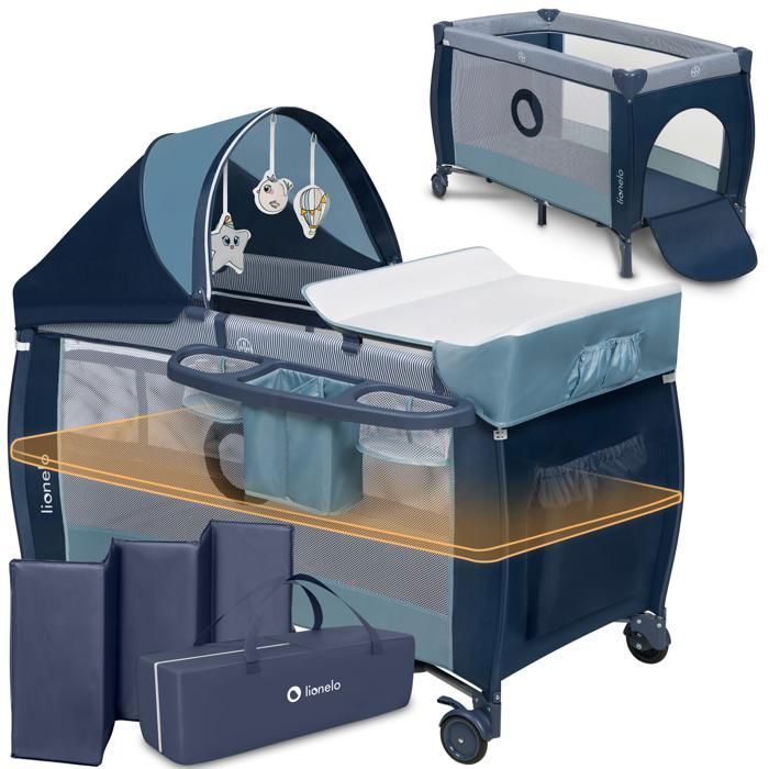 lionelo lit parapluie bebe sven plus pliable table a langer moustiquaire et accessoires bleu marine cdiscount puericulture eveil bebe