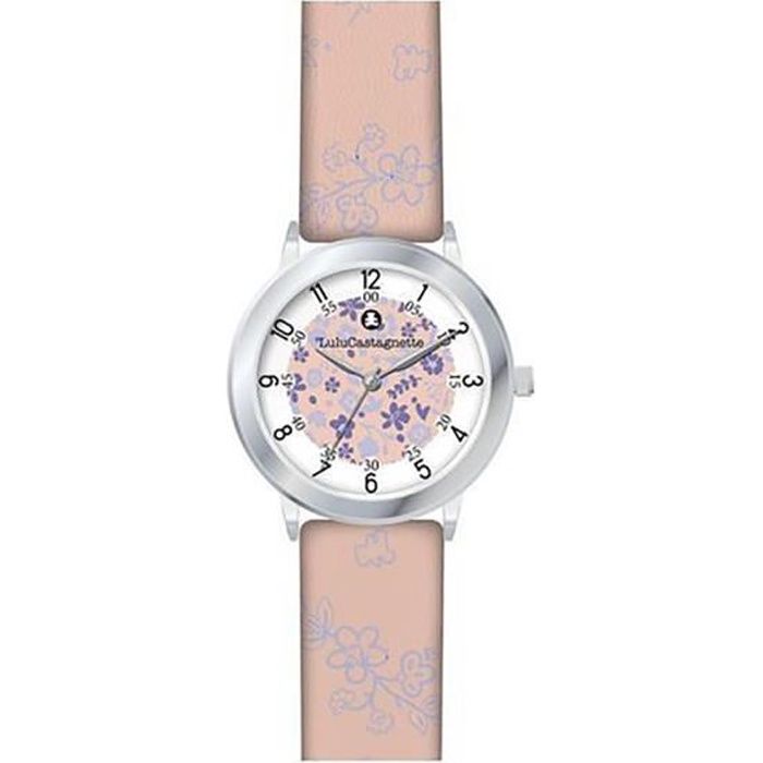 Fille - LULU CASTAGNETTE - Montre fille Lulucastagnette Bohème cuir rose/mauve - Couleur de la matière:Blanc