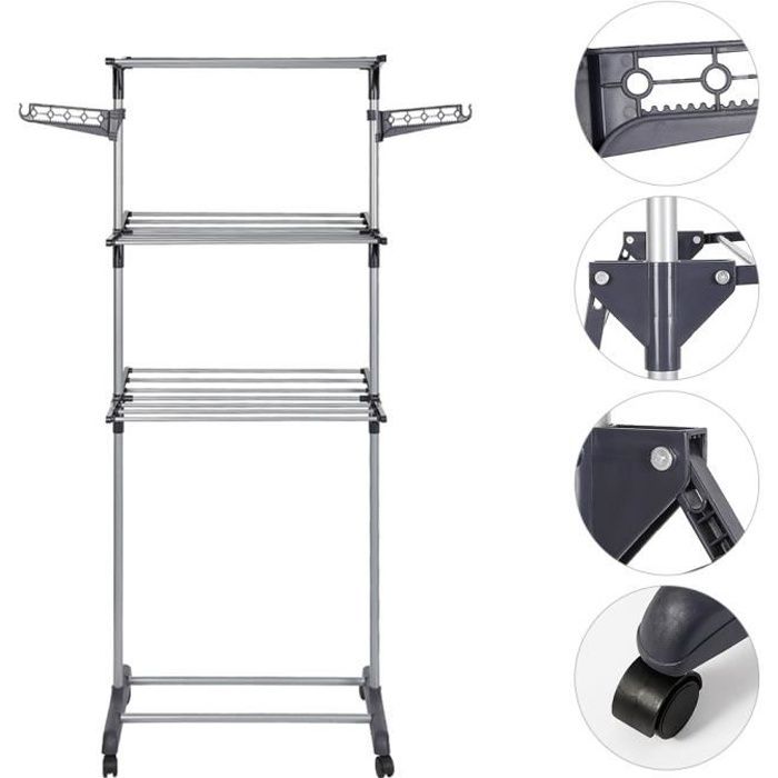 SYKIARIOL Etendoir Linge Interieur Pliable - Sechoir a Linge Pliable 3