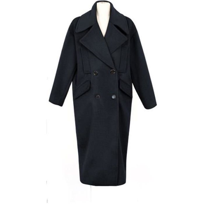 manteau noir oversize femme