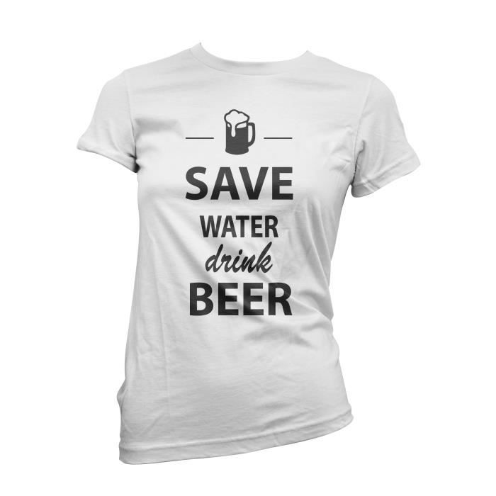 Télécharger gratuitement Images T Shirt Femme Save Water Drink Beer T Shirt Humoristique Sport dernière salutations