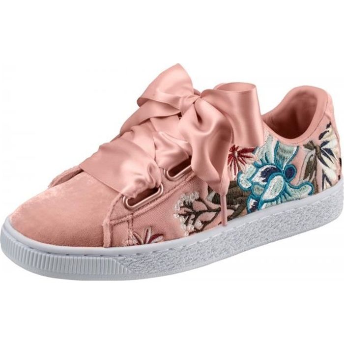 basket puma suede heart rose