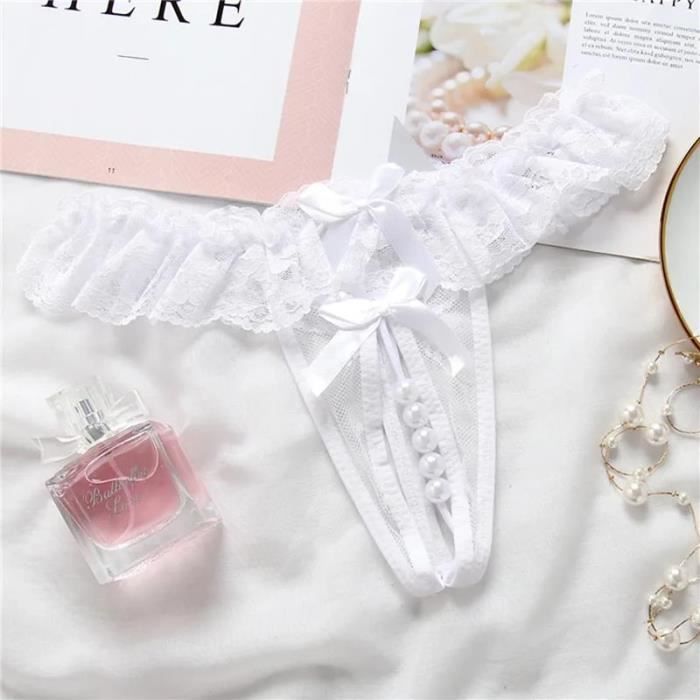 String ouvert à l'entrejambe pour femme,culotte sexy en dentelle,string ...