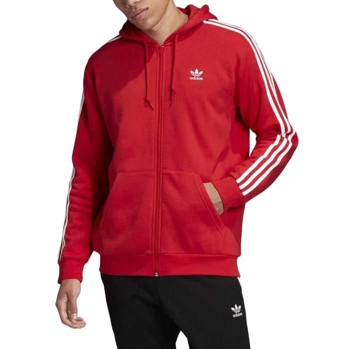 pull adidas rouge et blanc