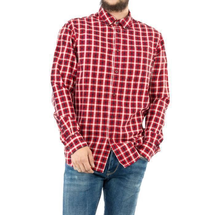 Chemise Aigle Newtroncais Rouge Signature CH Homme Manches Longues Col Chemise Rouge Cdiscount Pret a Porter