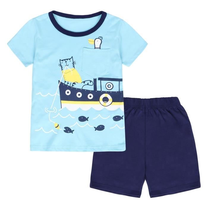 Ensemble short + t-shirt - 2 pièces - BLANC - Bébé garçon - 0.00