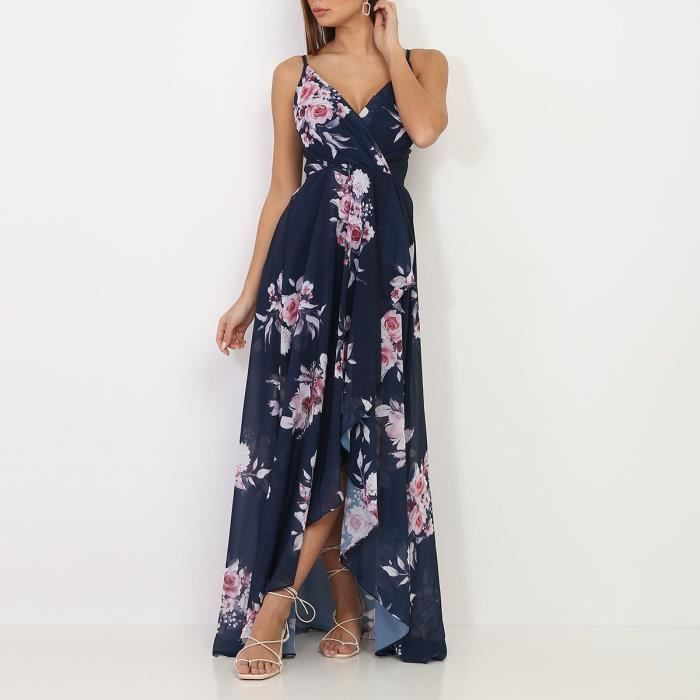 Robe fleurie bleu marine 2025