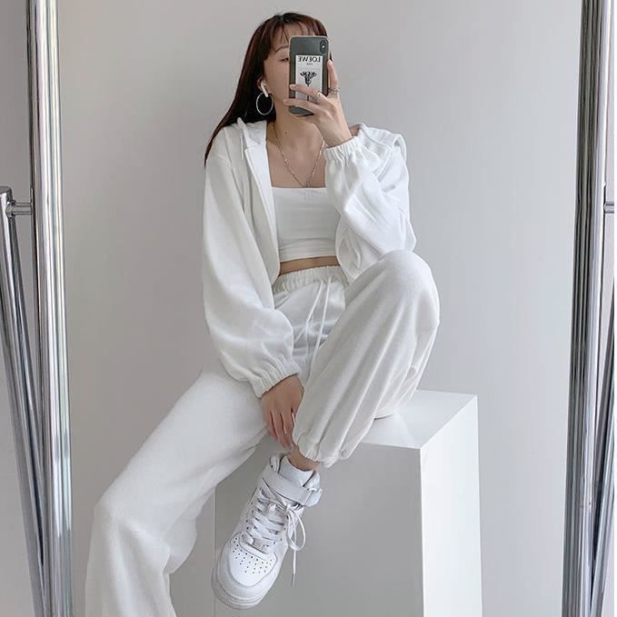 Pantalon de on sale sport femme blanc