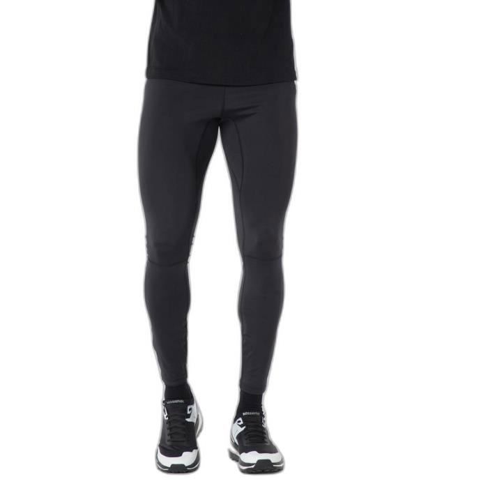 Legging de running SKPR pour homme - Noir - Respirant - Coutures renforcées