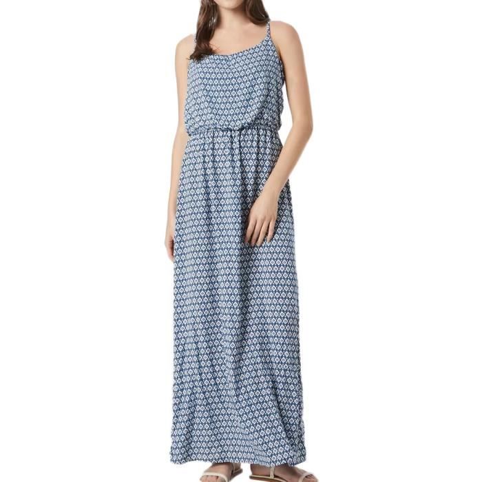 Robe Longue Bleu Imprime Femme Only Nova Bleu Cdiscount Pret a Porter