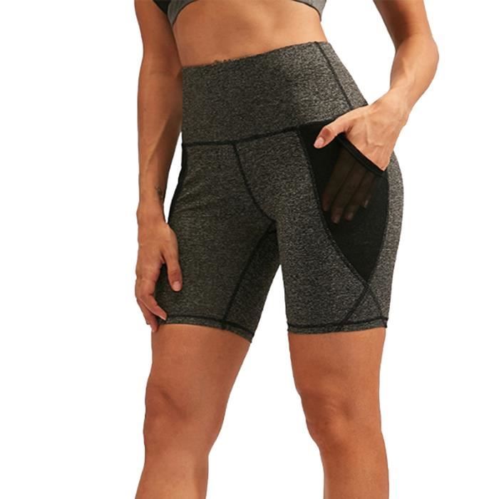 Short de Sudation Femme Anti Cellulite Fitness Jogging Gris