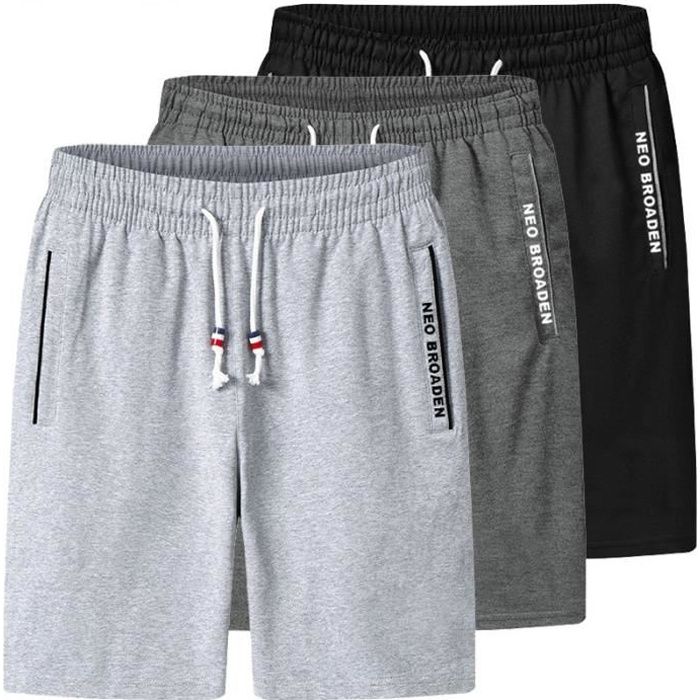 Lot de 3 Short Homme Marque Luxe Beach Bermuda Hommes Pantacourt homme Sport Shorts homme Vetement Masculin AY Nior Gris Blanc