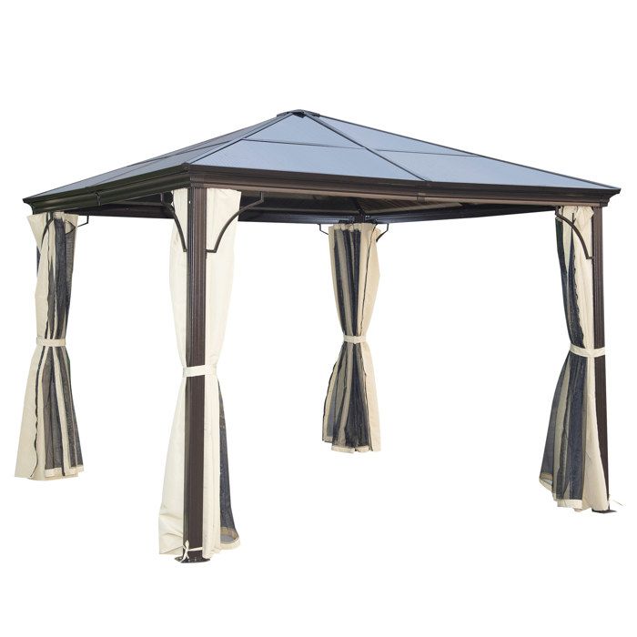 Tonnelle Pavillon De Jardin Impermeable 4 Parois Laterales Anti Uv 4 Moustiquaires Panneaux Polycarbonate Alu 3l X 3l X 2 6h M Achat Vente Tonnelle Barnum Tonnelle Pavillon De Jardin Cdiscount