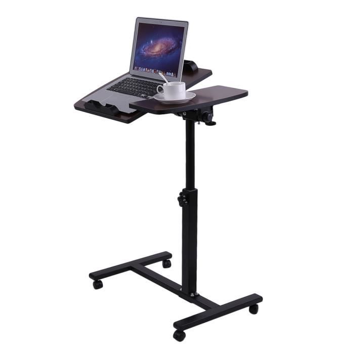 Table Pour Ordinateur A Roulettes Pliable Portable Hauteur