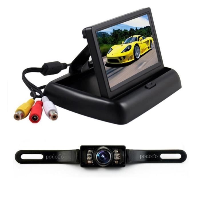 Podofo 4 3 Pouces Camera De Recul Filaire Avec Pliable Tft Lcd