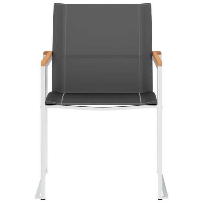 Lot De 2 Toiles De Remplacement Pour Chaise Suspendue - Textilène Gris Foncé - 64x197x23 Cm - Intérieur/extérieur