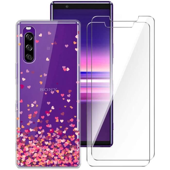EASSGU TPU Silicone Custodia per Smartphone, Compatible with Sony Xperia 10 IV (6 Inches), Cover Protettiva in Silicone TPU Motivo Dipinto Trasparente - Tulipano