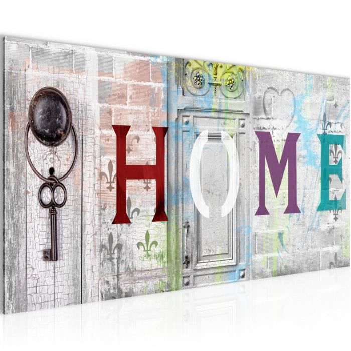 Tableau Decoration Murale Runa Art - Behind The Curtain - Street Art Graffiti XXL 120x80cm 3 Parties
