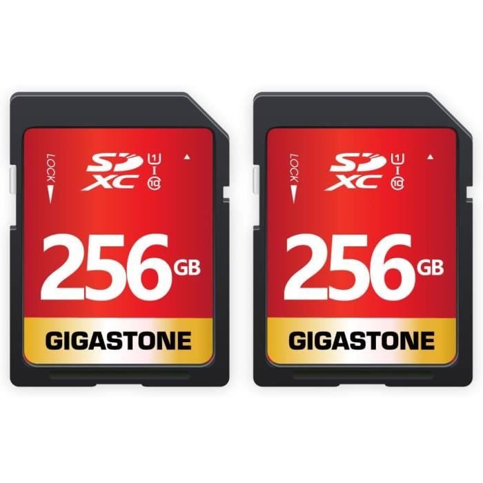 Drone Avec Camera Gigastone 64Go Lot De 2 - Vitesse 95Mo/s - Compatible GoPro, Switch - Classe A2 U3 V30 Carte Micro Sd