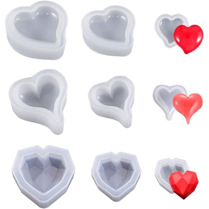 2 Pièces Moule En Silicone, Moule En Silicone En Forme De Coeur,Moule En Silicone De Forme Ronde, Pour La Fabrication De Chocolat, Gâteaux, Gelée, Pâtisserie,Bonbons Morlight046