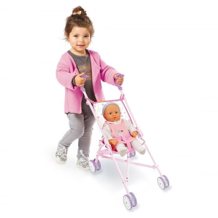 Poussette Tandem Double Peppa Pig Rose - Poussette Pliable Pour Poupées Dès 3 Ans