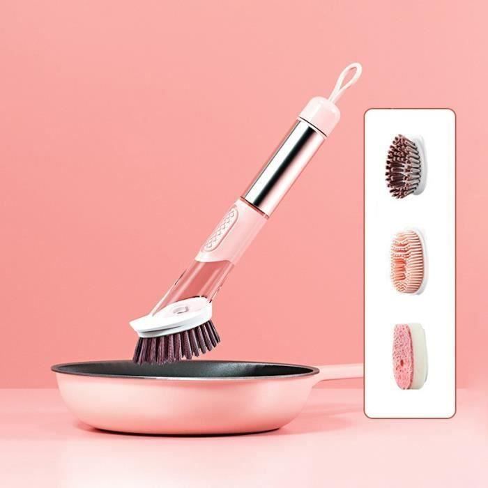 Lot De 3 Brosses De Nettoyage SLEEKEE - Éponge Long Manche Rétractable - Pour Bouteilles, Verres, Gobelets