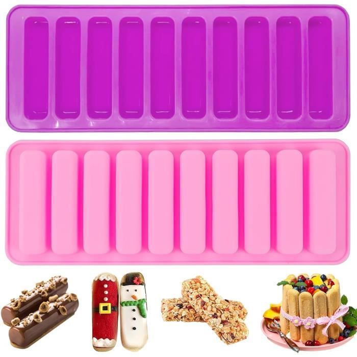 2 Pièces Moules Longues Bandes, Moule Silicone Rectangulaire Pour Barres De Céréales, Moule à
