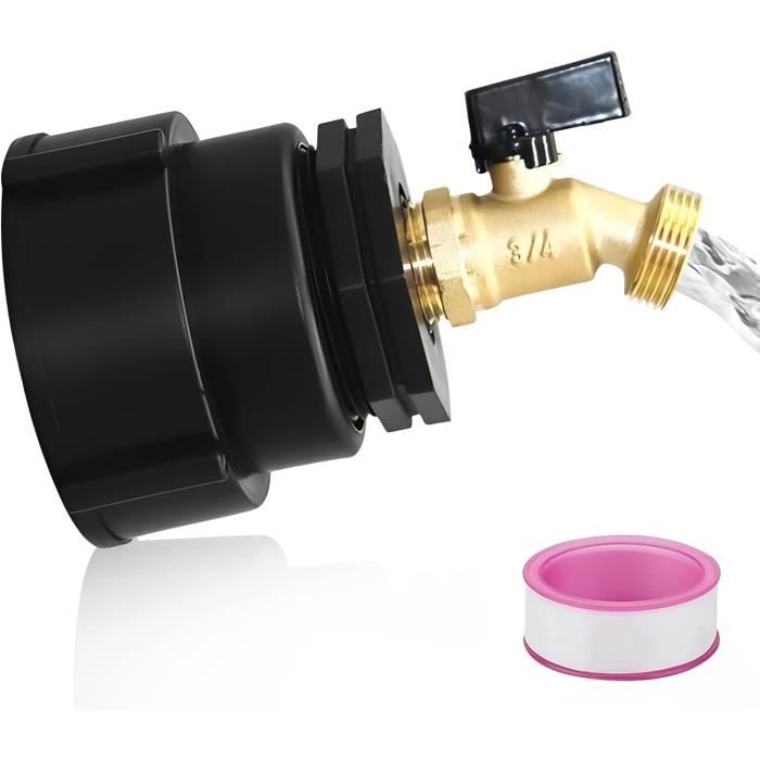 Robinet Laiton 1/2" Pour Cuve 1000L - Adaptateur IBC S60x6 Antirouille