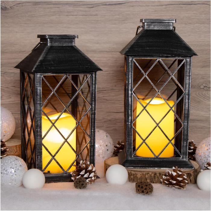 COM-FOUR® Lanterne 4x LED - Lanterne Avec De Beaux Motifs