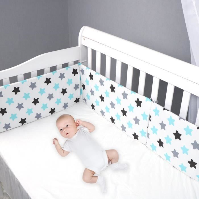 Tbest Tour de lit pour lit de bébé Lit bébé berceau pare-chocs impression motif bébé literie chevet bébé commerce textiles