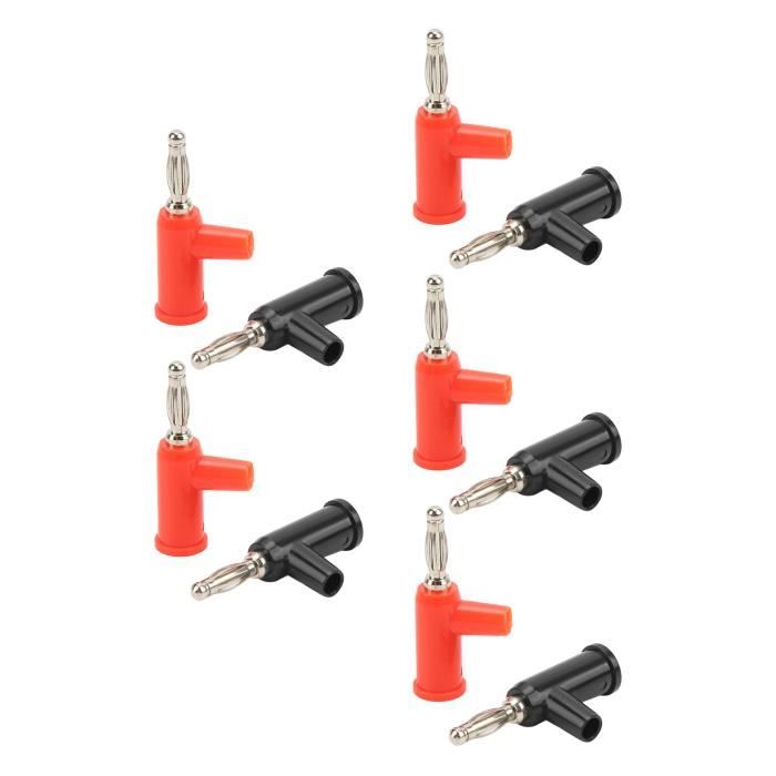 Câble Connecteur Banane 3.5mm X10 (5 Mâles 5 Femelles) - Pas Cher