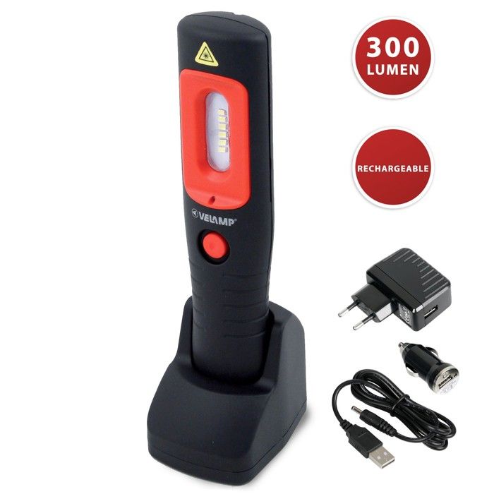 Pile - Lampe Electrique > Lampe Electrique - Lampe De Poche - Baladeuse - Lampe de travail rechargeable 3W LED COB. Avec base de c