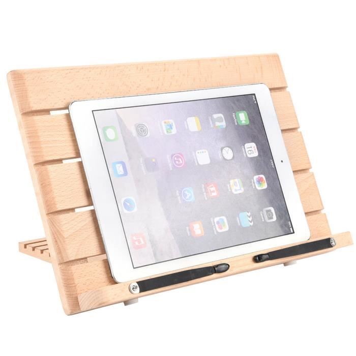 Support Livre Bambou Pliable – Porte-Livre Réglable 6 Angles – Lutrin Lecture & Recettes