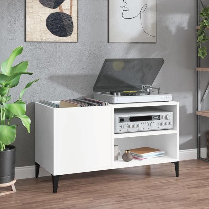 vidaXL Armoire à Disques Meuble de Classement avec Pieds Armoire de Rangement Organisateur de Maison Salon Intérieur 831949