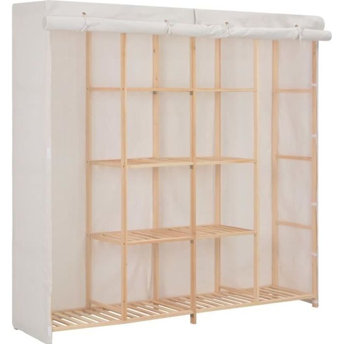 Vidaxl Armoire Blanc 173x40x170 Cm Tissu Achat Vente Armoire De Chambre Vidaxl Armoire Blanc Soldes Sur Cdiscount Des Le 20 Janvier Cdiscount