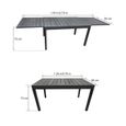 Table de jardin extensible en aluminium Toilinux - Byron - 6 personnes - Plateau composite effet bois-1