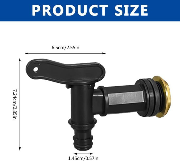 Robinet Cuve Plastique Cuve A Eau Robinet Recuperateur Eau De Pluie Adaptateur Bouchon Réservoir IBC S60x6 - Raccord Tuyau Jardin 1/2 - Étanche Et Durable Pour Eau De Pluie Raccord Cuve 1000