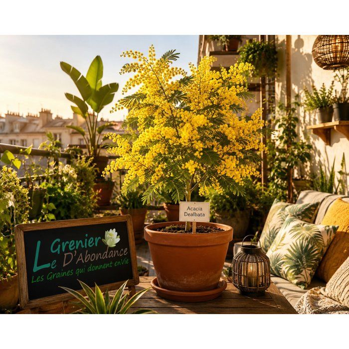 Graines De Mimosa Noir (Acacia Decurrens) - 25 Graines Pour Jardin Exotique Et Floraison Hivernale Jaune