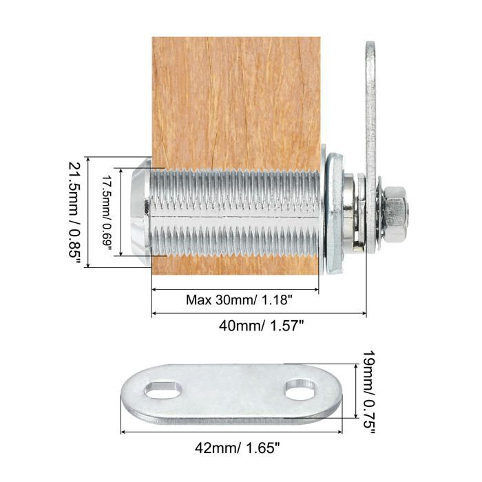 Sourcing Map Came Serrure 1-1/8" Cylindre Longueur