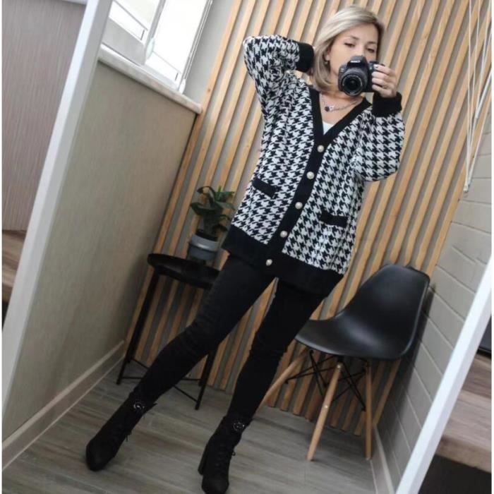 Veste Gilet Pied De Poule Femme Veste Pied Chemise Pied De Poule