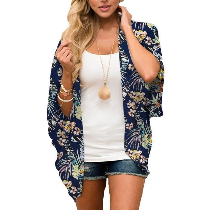 Kimono Long Femme Tyidalin - Paréo De Plage En Rayonne, Couverture Légère Pour Maillot De Bain, Imprimé Floral