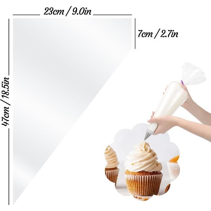 Lot De 100 Poches à Douille Alimentaires - Plastique Réutilisable, Pour Décorer Gâteaux Et Pâtisseries