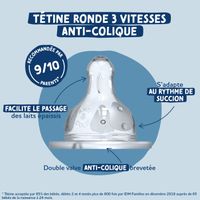 Dodie biberon initiation tétine débit 3 Rrose 330ml pas cher