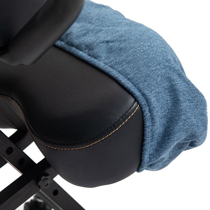 Chaise à Genoux Ergonomique O'Kneel - Avec Dossier Réglable - Éco-Cuir Et Housse Lin - Pour Bureau Et Télétravail