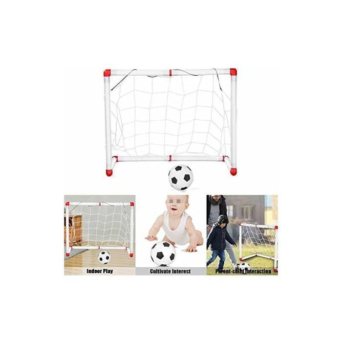 MIAOKE Kit 2 Buts De Foot Enfant Extérieur 1,2 X 0,9 M – Cage De Football Pliable Avec Sac, Ballon, Cônes Et Pompe, Idéal Jardin
