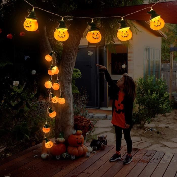 Guirlandes Lumineuses à Piles – 2 X 5 M, 50 LED Orange, Fil De Cuivre – Pour Halloween, Noël, Décoration