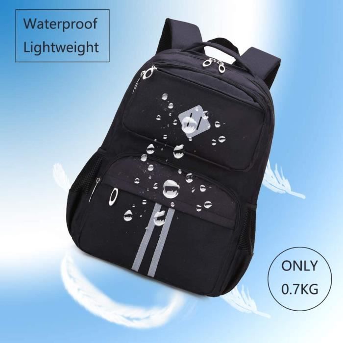 Sac à Dos Scolaire Garçon SOMBLG - 30x15x45 Cm, Oxford Imperméable, Multi-poches - Pour 8-16 Ans