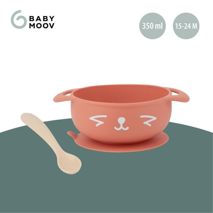 BABYMOOV Kit repas bébé TAST'ISY, bol antidérapant + cuillère ergonomique,  en silicone, 15-24 mois, renard terracotta - Cdiscount Puériculture & Eveil  bébé